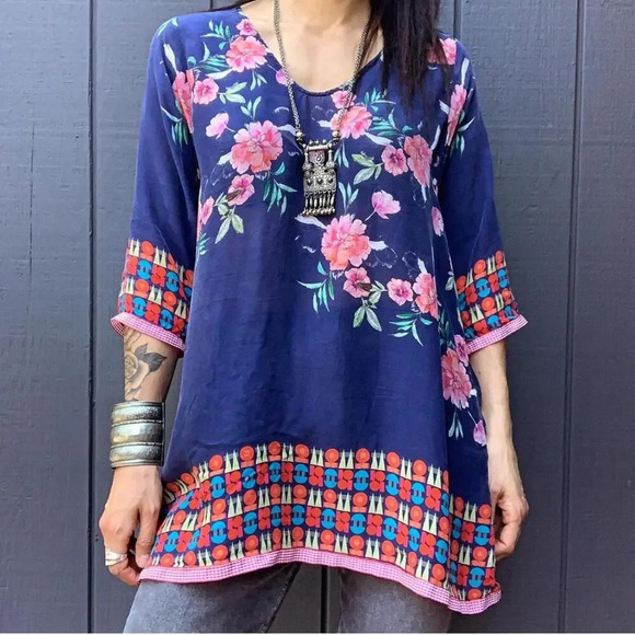 Johnny Was Canvasita floral pattered blouse small - Picture 2 of 7